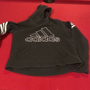 Boy’s black Adidas hooded sweatshirt size large (14)